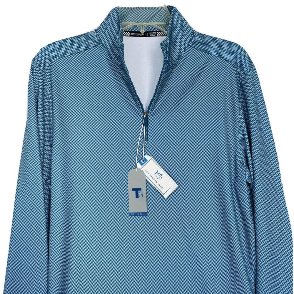 Southern Tide Performance 1/4 Zip Pullover Shirt Tide To Trail T3 Dark Blue $135